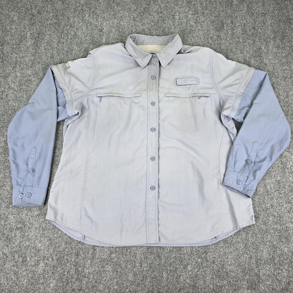 Cabelas Guidewear Shirt Womens XL Convertible Fishing Zip Off Sleeve Performance